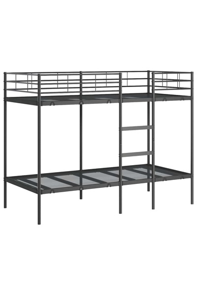 vidaxl Pat supraetajat fără saltea negru 100x190 cm oțel