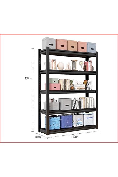 alharbi22est 5 Shelves 120*40*180cm Home Warehouse Storage Rack - Black