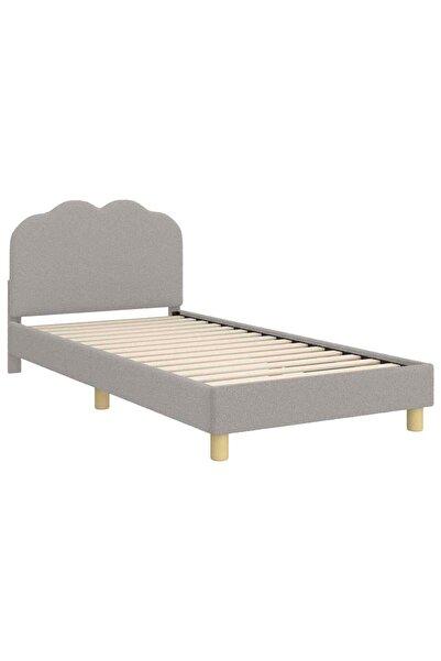 vidaxl Cadru de pat pentru copii cu spătar Gri deschis 90 x 190 cm