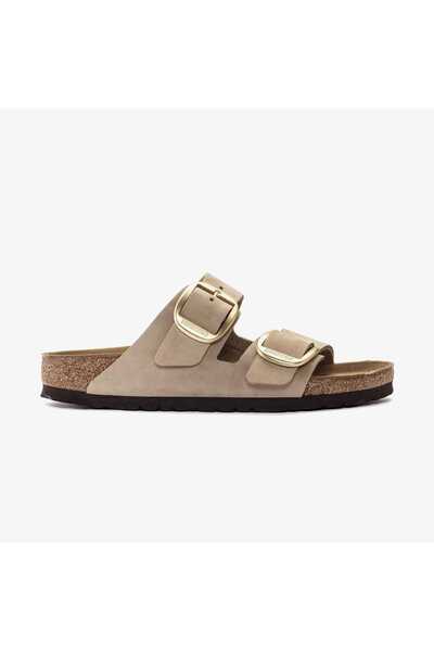 Birkenstock Arizona Big Buckle Nubuk Kadın Krem Terlik Juststep