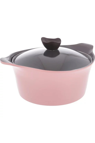 NEOFLAM Eni Ceramic Pot with Glass Lid, Capacity 26 cm Pink. / 112500R