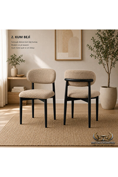 METALFROMPRO Yumuşak dokulu premium kumaşı, sağlam siyah metal iskeleti ve er...