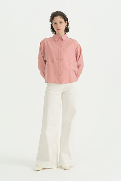 Nihan Front Cut Shirt - Powder