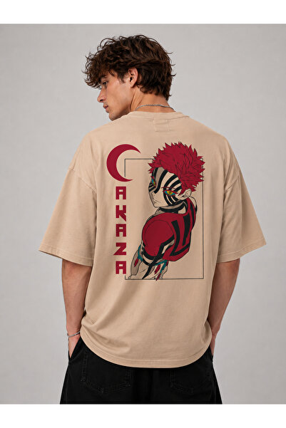 Nulivez Demon Slayer Akaza Printed Oversize Unisex T-Shirt |   Anime Themed S...
