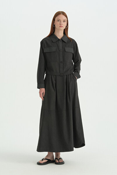 Nihan Stripe Detailed Modal Jacket - Black