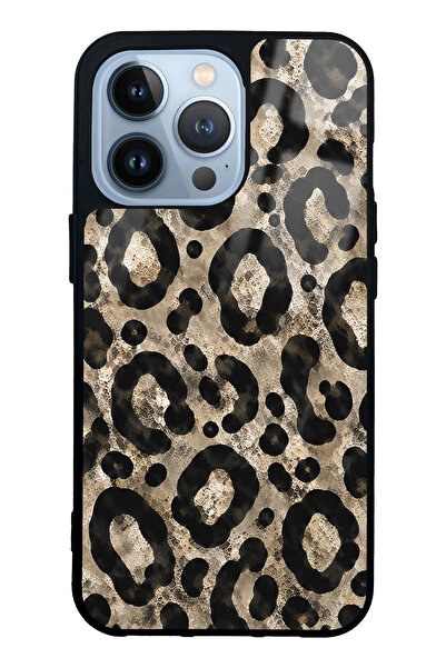 Spoyi iPhone 13 Pro Brown Leopar Tasarımlı Glossy Telefon Kılıfı