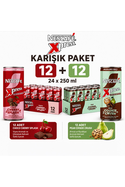 Nescafe Nescafé Xpress Pear Cookie Crush & Choco Cherry Splash Karışık Paket ...