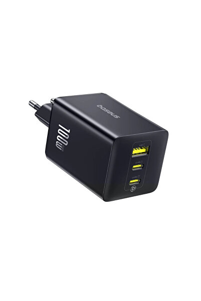 Baseus EnerFill FE11 100W Încărcător GaN 2xUSB-C 1xUSB-A Gri