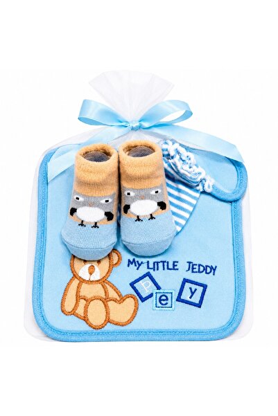 Warehouse Newborn Baby Gift Set Baby Bibs and Baby Hat in Luxury Tulle Bag
