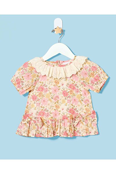REDTAG Infant Girls Cream Embellished Dress