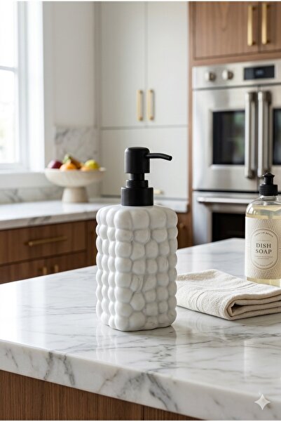KLARHAUS Decorative Ceramic Bubble Soap Dispenser -400Ml- 17X7X7 cm