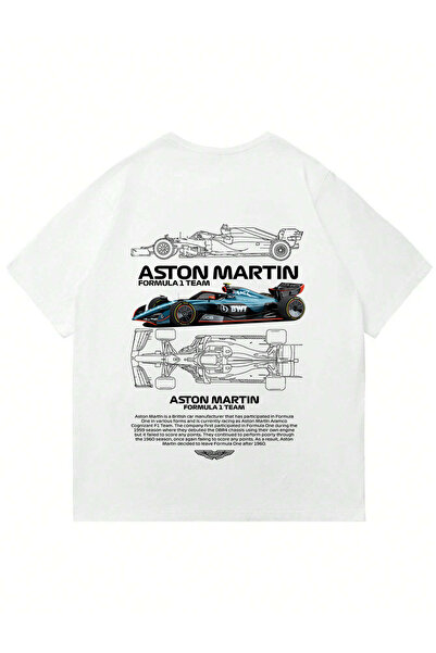 Mad&Calf Tricou oversize unisex cu imprimeu Aston Martin