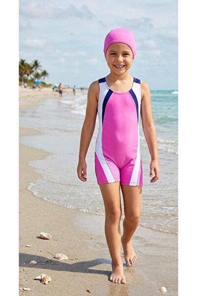 zavera for kids Girl's Swimsuit Set with Shorts, Swimmer Model, Two-Piece Set...