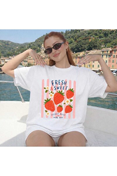 Grafftee Clothing تي شيرت فريش سويت مطبوع للجنسين مقاس كبير
