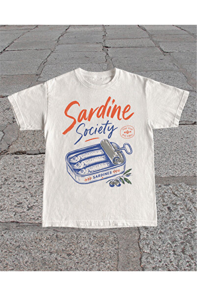 Grafftee Clothing Sardine Society Printed Unisex Oversize T-Shirt