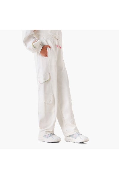 Kappa Elasticated Drawstring Waist Track Pants with Logo Print