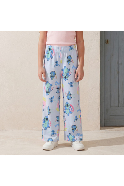 Disney Drawstring Waist Track Pants with Stitch Print