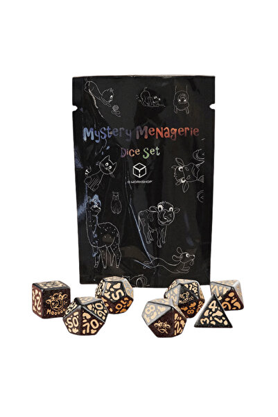 Q WORKSHOP Set de zaruri Misterioase Menagerie pentru RPG