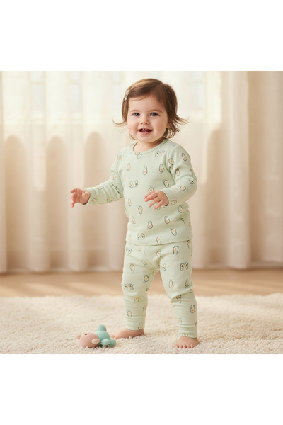 Juniors Cotton Long Sleeves Pyjama Set with Avocado Print