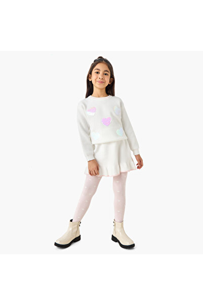 Juniors Girls Pullover and Skirt Set with Sequin Embellished - Polyester - Lo...