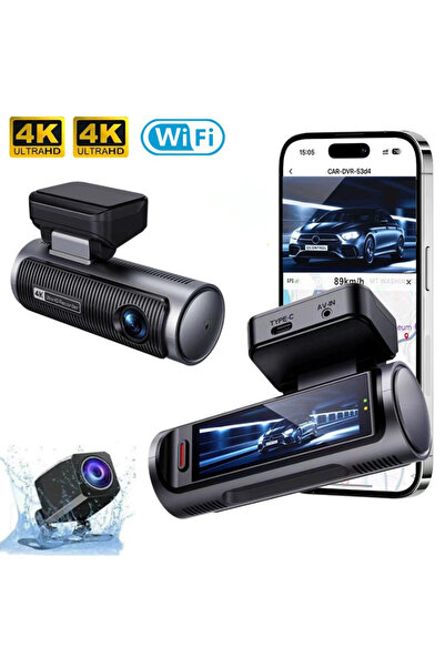 MaGeCa Cameră auto duală MaGeCa, 4K Ultra HD față și spate, WIFI, control pri...