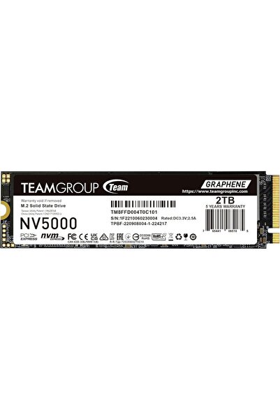 team group قرص صلب TEAMGROUP NV5000 بسعة 2 تيرابايت مع ذاكرة تخزين مؤقت SLC، ...