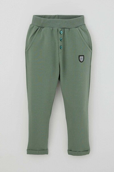 Breeze Baby Boy Embroidered Basic Sweatpants 9 Months-3 Years, Khaki Green