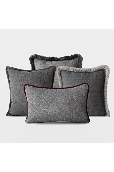 Lidoma Home "Graphite Mix" Set of 4 Decorative Throw Pillow Covers