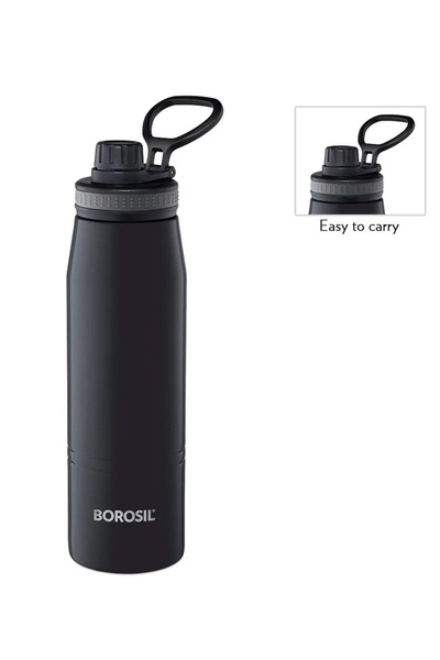Borosil Vacuum Gosport Bottle, Black 900Ml