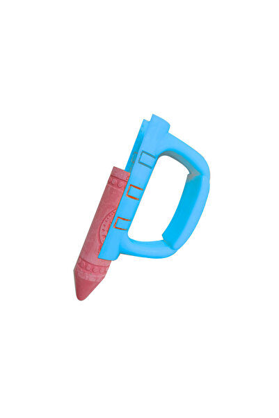 LeanToys Set Kred Cu Mâner Gros Pavaj Cu Cretă Groasă Albastru 3 Bucăți