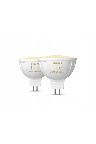 Philips Hue Bec LED White Ambiance MR16 cu reglare a luminozității, 2 bucăți
