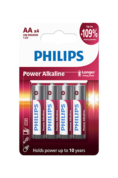 Philips Power Alkaline Aa Kalem Pil 1.5V - LR6P4B/10 - 4'lü Paket