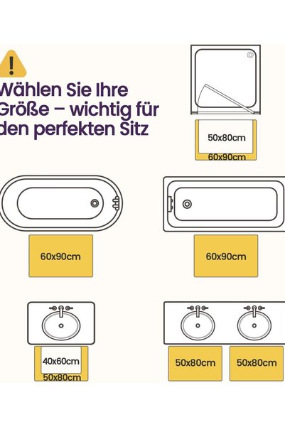 OEM Set Covorașe de Baie din Chenille Antiderapante Gri 50x80cm