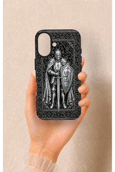 Vip Case iPhone 16 Uyumlu Şövalye Desenli Silikon Kılıf