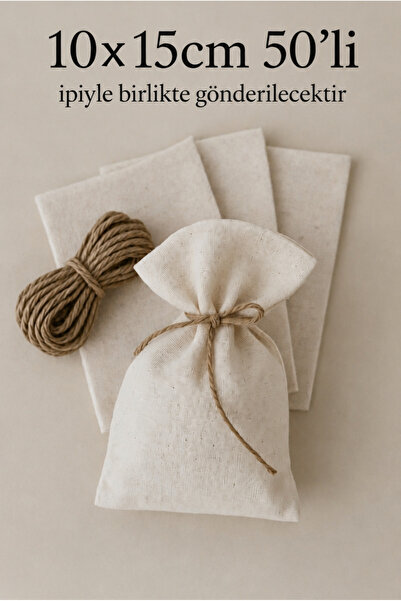 ALASEREN 10X15 cm Raw Cloth Pouch Set of 50 Drawstring Gift Pouch Wedding Can...