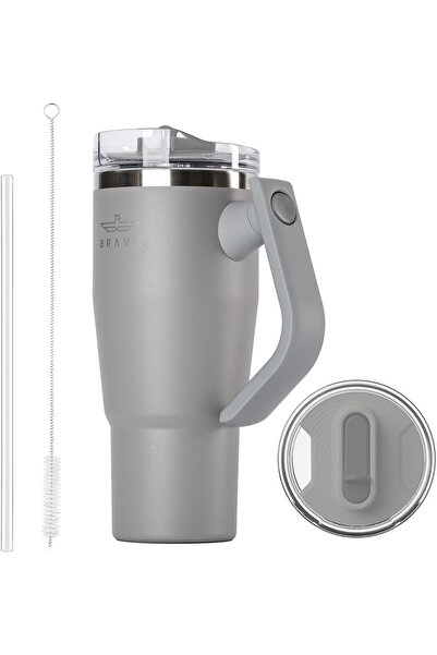 Brave Temp Guard Vacuum Insulated Travel Mug – 180° Rotating Handle, 24H Cold...