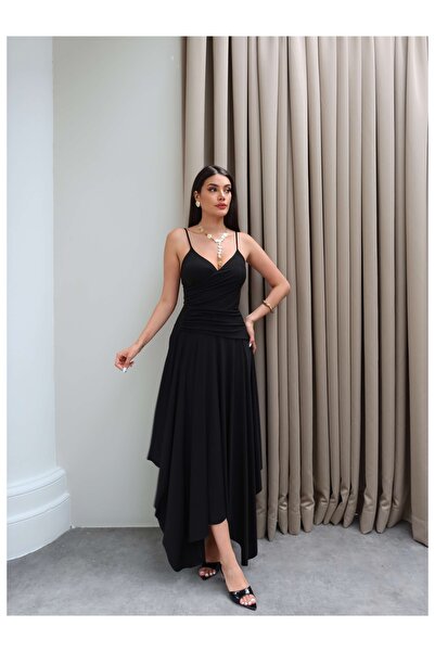 ESRAHELVACI Double-Breasted Strappy Asymmetrical Dress