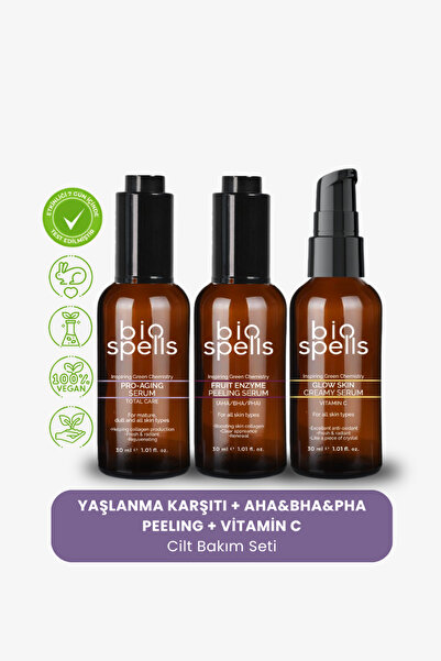 bio spells Anti-Aging + Aha&Bha&Pha Peeling + Vitamin C Skin Care Serum