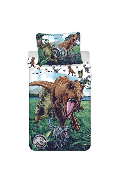 Jerry Fabrics Set de lenjerie de pat Jurassic Park 140x200 cm cu față de pern...