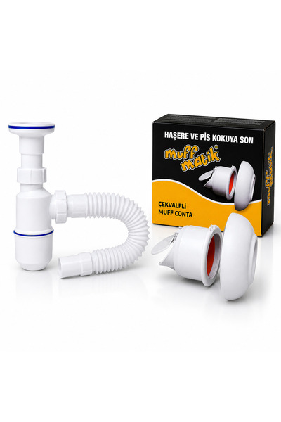 MİXSA Körüklü Sifon ve Mutfak Banyo Koku Giderici Çekvalfli Muffmatik 2’Li Set