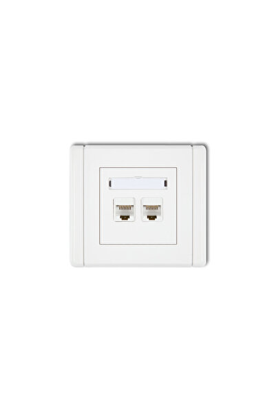 KARLIK FLEXI soclu computer dublu 2xRJ45, cat. 6, 8 pini alb FGK-4