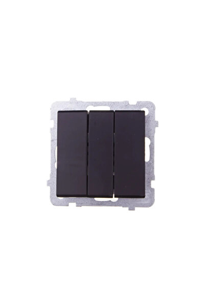 OSPEL Conector triplu Sonata 10AX IP20 negru metalic (LP-13R/m/33)