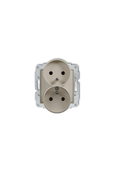 KARLIK MINI Mecanism de priză dublă pentru ramă cu împământare 2x(2P+T) (fără...