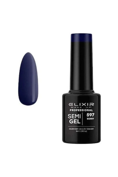 Elixir Επαγγελματικό Ημι-τζελ Ημι-μόνιμο Βερνίκι Νυχιών 597 Μοβ Μούρο 5ml