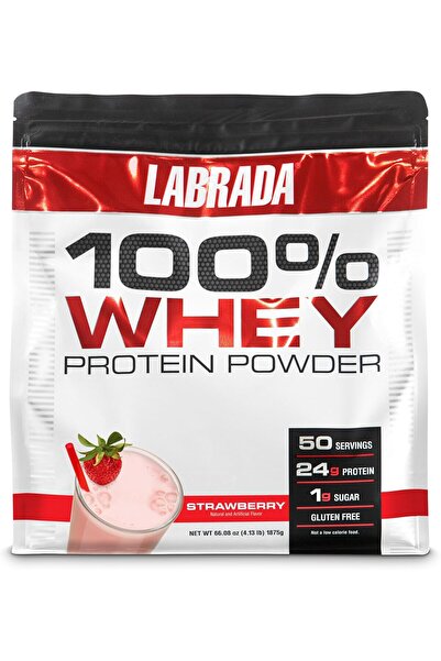 Labrada مسحوق بروتين مصل اللبن 100%، بنكهة الفراولة، 4.13 رطل
