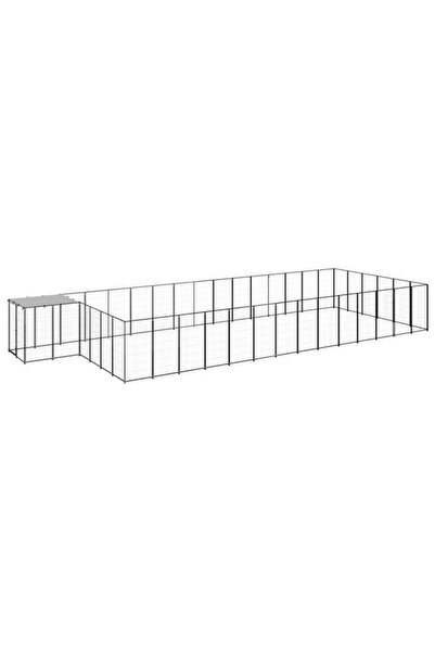 vidaxl Țarc pentru câini, negru, 26.62 m², oțel