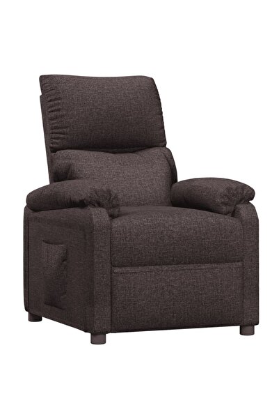 vidaxl Fotoliu rabatabil, maro închis, material textil