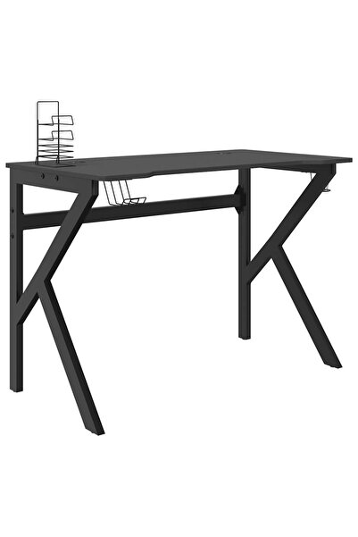 vidaxl Birou de gaming cu picioare formă K, negru, 110x60x75 cm
