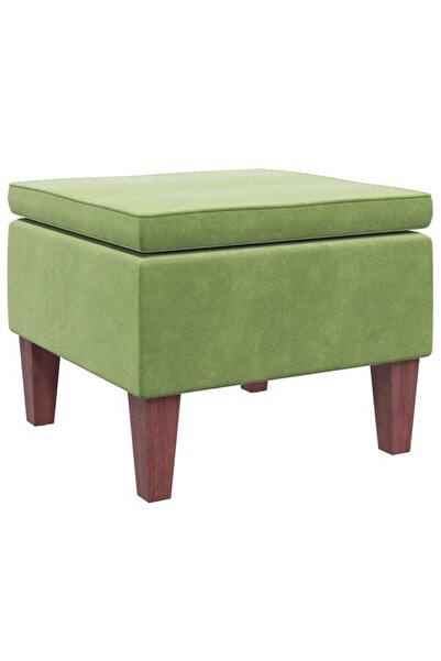 vidaxl Scaun cu picioare din lemn, verde deschis, catifea