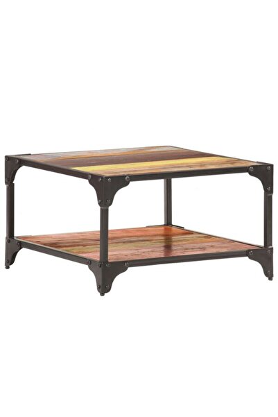 vidaxl Masă de cafea, 60 x 60 x 35 cm, lemn masiv reciclat